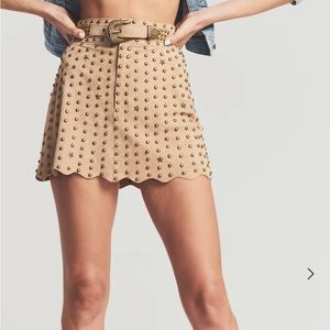 retroféte
Women's Brown Kirk Suede Studded Skirt